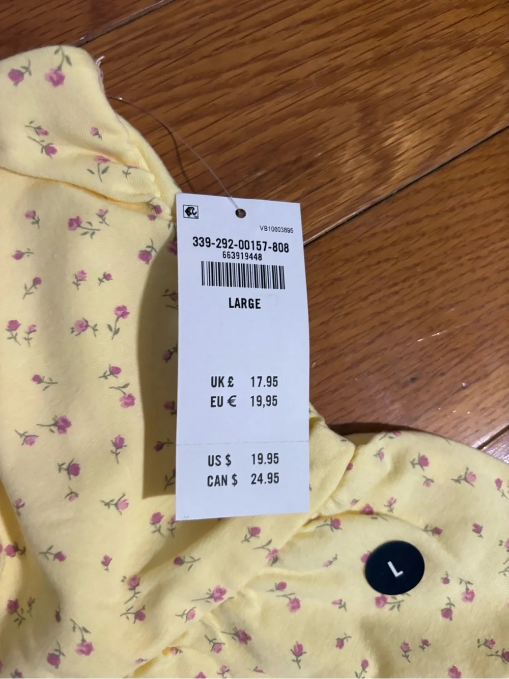 NWT Hollister Butter Yellow Floral Tie-Front Top - Picture 6 of 6